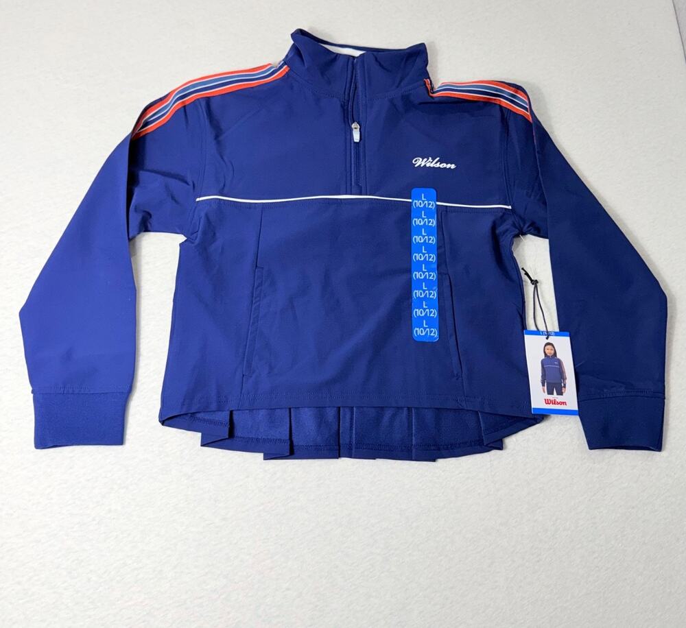 Wilson Quarter Zip Pullover Girl's Sz L 10/12 Navy